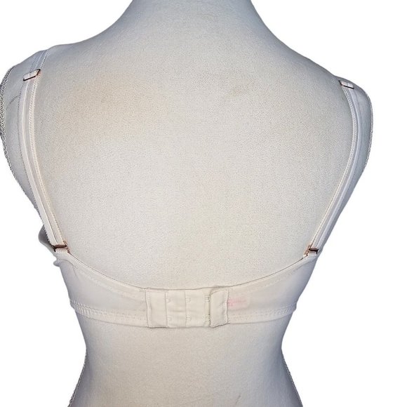 Victoria Secret PINK 36DD Date White Lace Underwire Padded Pushup Bra Strappy‎ - Picture 4 of 10